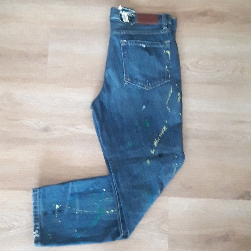 Ralph Lauren Girlfriend Paint Splatter Jeans / Size 6 Painted Cropped Jeans - Picture 9 of 15